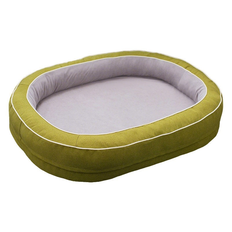 KFX-9272637 Large Removable Oval Pet Bed for Dogs - Four Seasons Universal, Multiple Colors Available