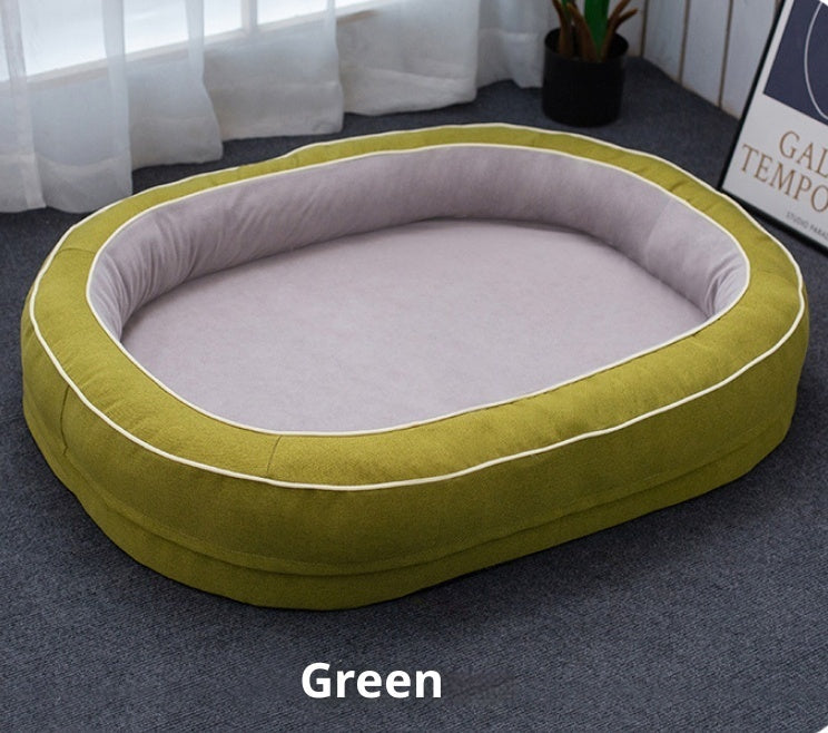 KFX-9272637 Large Removable Oval Pet Bed for Dogs - Four Seasons Universal, Multiple Colors Available