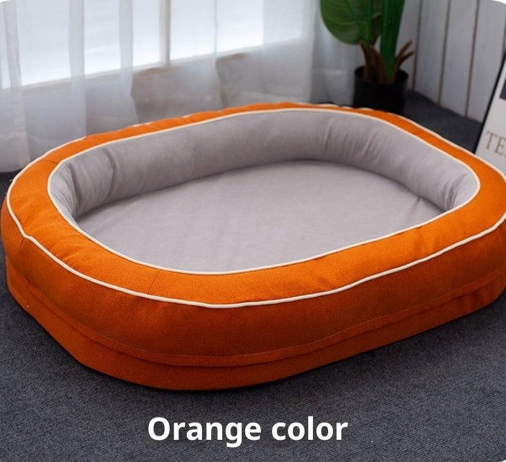 KFX-9272637 Large Removable Oval Pet Bed for Dogs - Four Seasons Universal, Multiple Colors Available