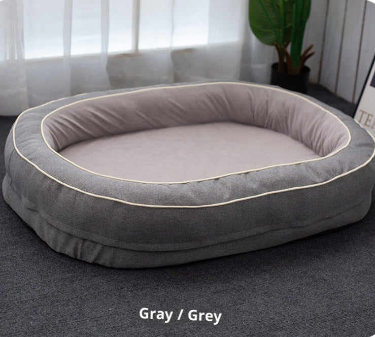 KFX-9272637 Large Removable Oval Pet Bed for Dogs - Four Seasons Universal, Multiple Colors Available