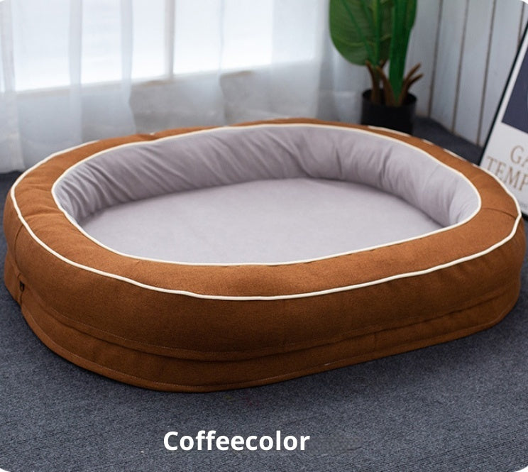KFX-9272637 Large Removable Oval Pet Bed for Dogs - Four Seasons Universal, Multiple Colors Available
