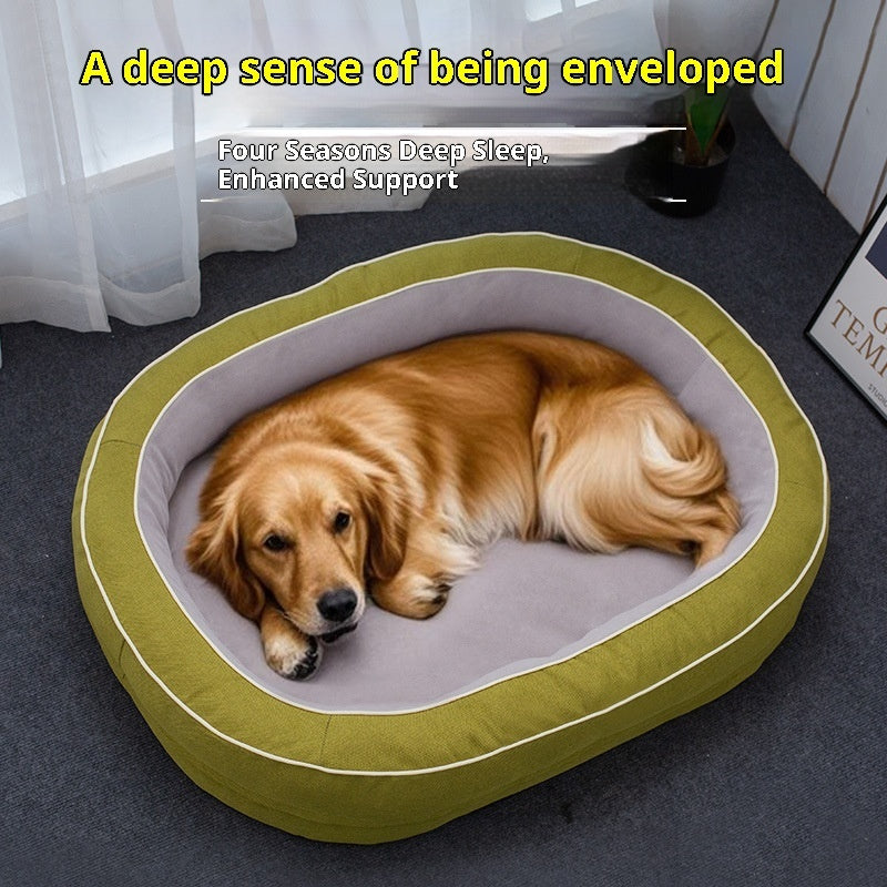 KFX-9272637 Large Removable Oval Pet Bed for Dogs - Four Seasons Universal, Multiple Colors Available