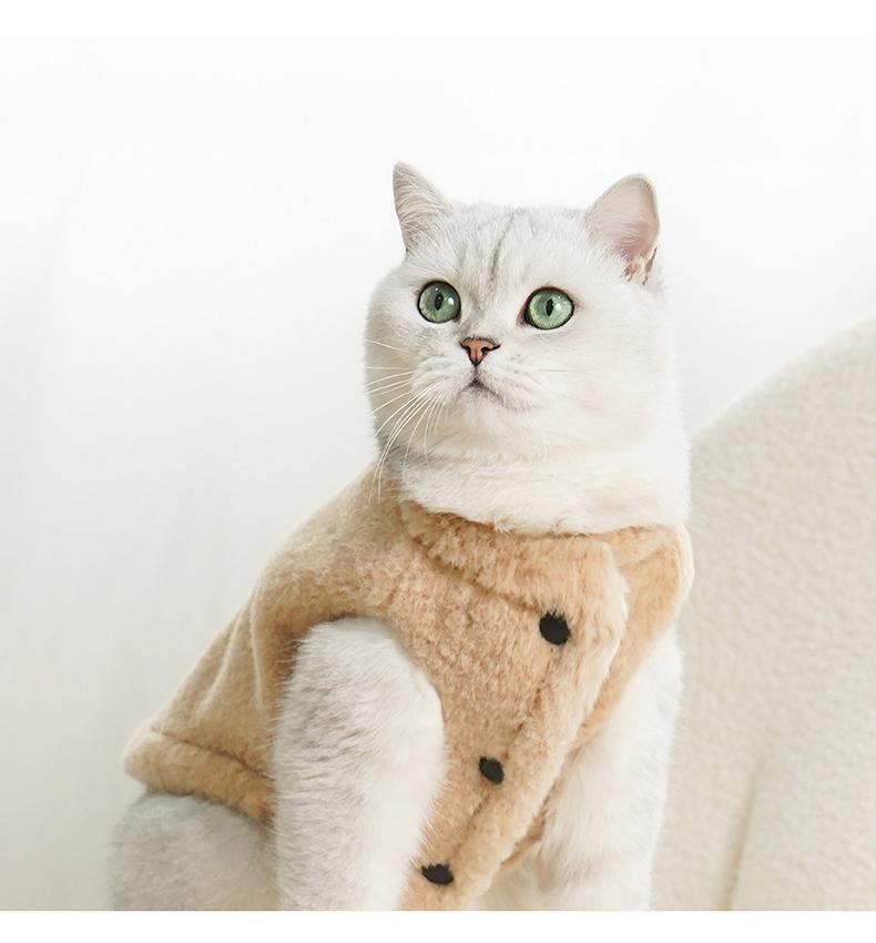 KFX-9274173 Thickened Fleece-Lined Plush Pet Vest for Dogs and Cats - Cold-Proof and Lint-Proof Clothing
