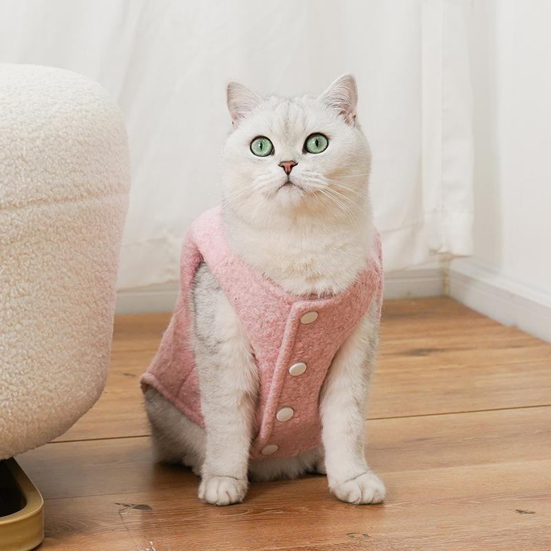 KFX-9274173 Thickened Fleece-Lined Plush Pet Vest for Dogs and Cats - Cold-Proof and Lint-Proof Clothing