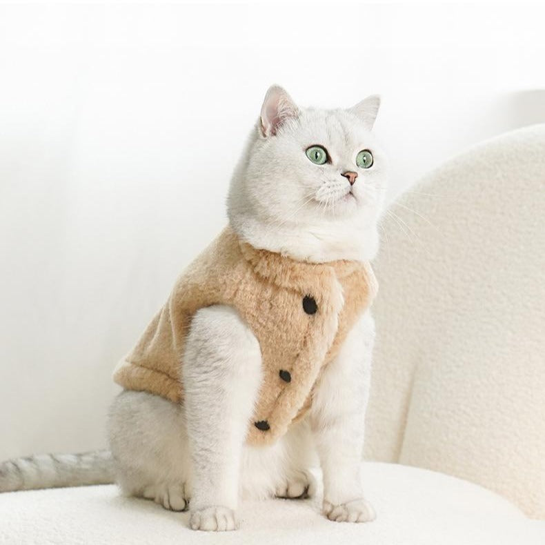 KFX-9274173 Thickened Fleece-Lined Plush Pet Vest for Dogs and Cats - Cold-Proof and Lint-Proof Clothing