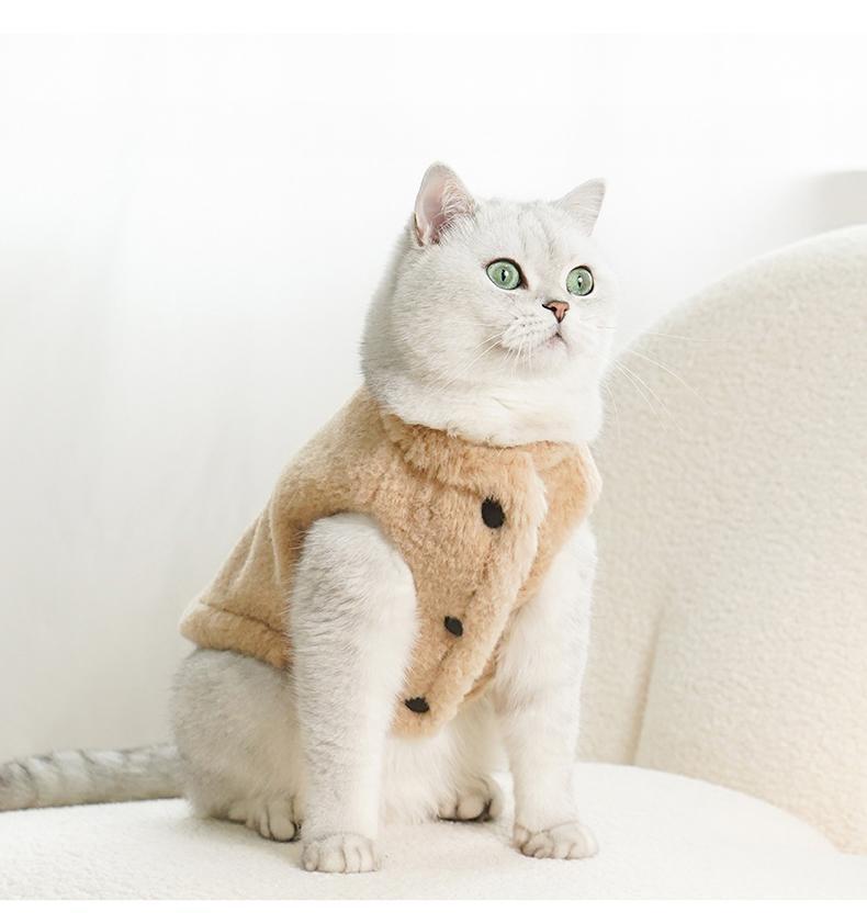 KFX-9274173 Thickened Fleece-Lined Plush Pet Vest for Dogs and Cats - Cold-Proof and Lint-Proof Clothing