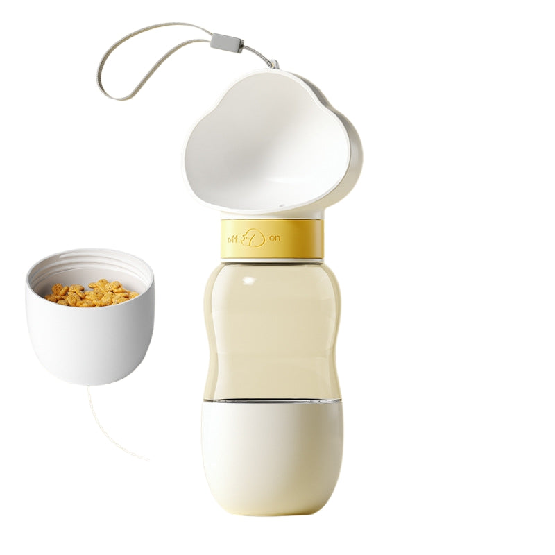 KFX-9274429 Portable Dog Water Bottle with Food Container for Outdoor Walks and Feeding