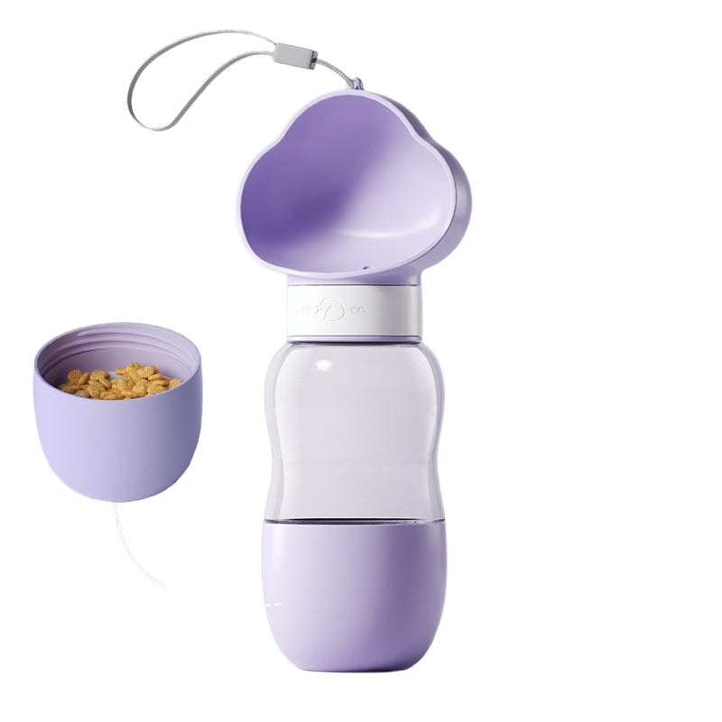 KFX-9274429 Portable Dog Water Bottle with Food Container for Outdoor Walks and Feeding