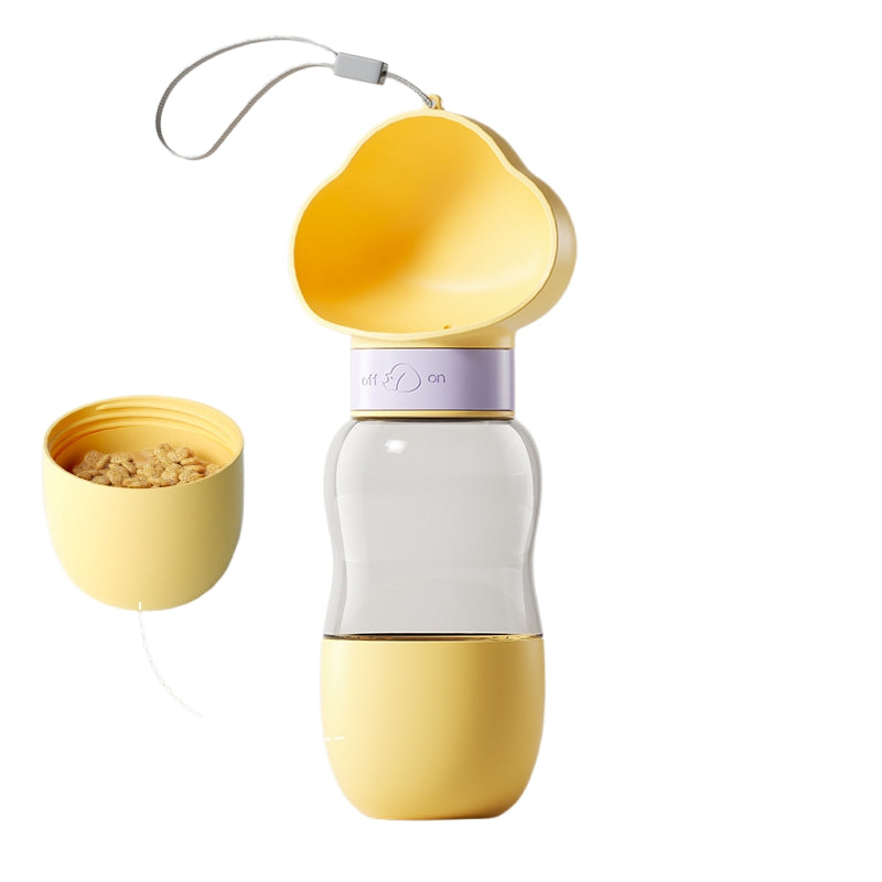 KFX-9274429 Portable Dog Water Bottle with Food Container for Outdoor Walks and Feeding