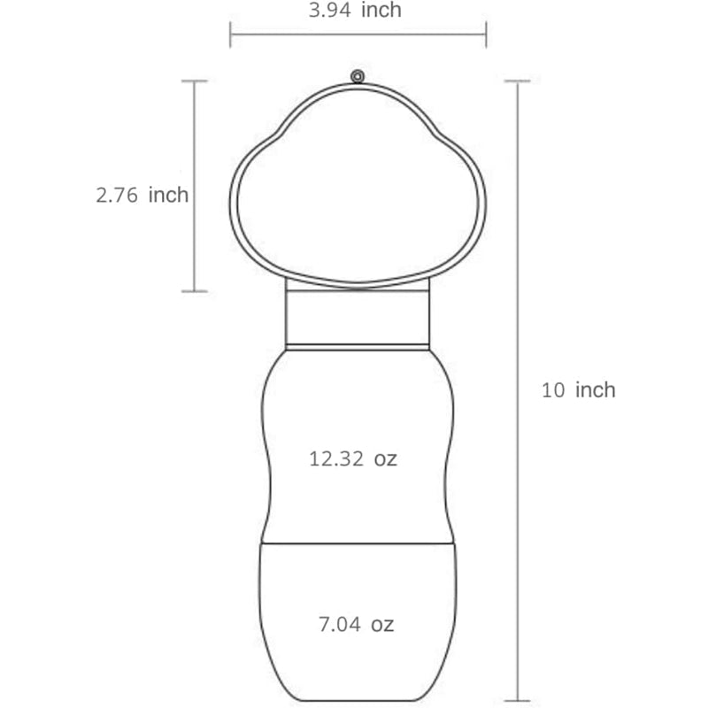 KFX-9274429 Portable Dog Water Bottle with Food Container for Outdoor Walks and Feeding