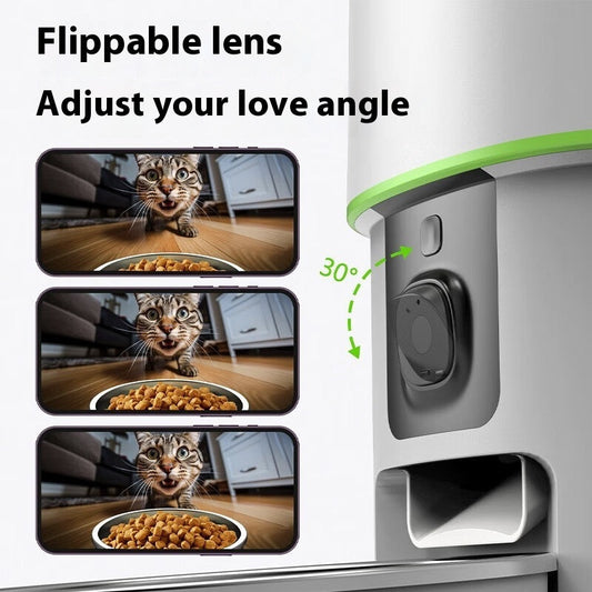 KFX-9274557 Intelligent Automatic Pet Feeder with Remote Video Control, 2L & 4L Options for Dogs and Cats