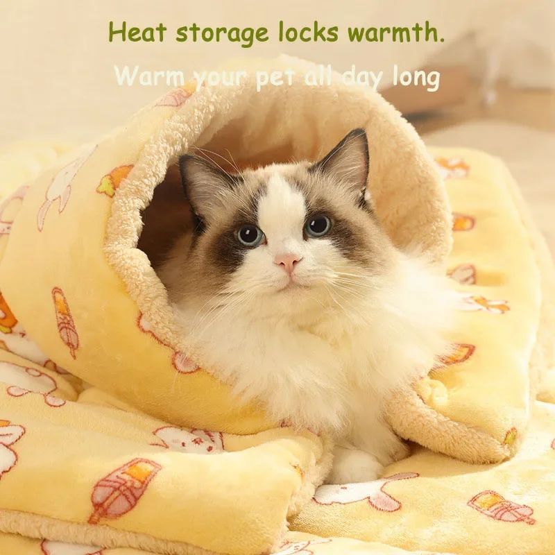 KFX-9275197 Soft Warm Pet Quilt Blanket for Dogs and Cats - Flannel and Lamb's Wool, Multi-Size Options Available