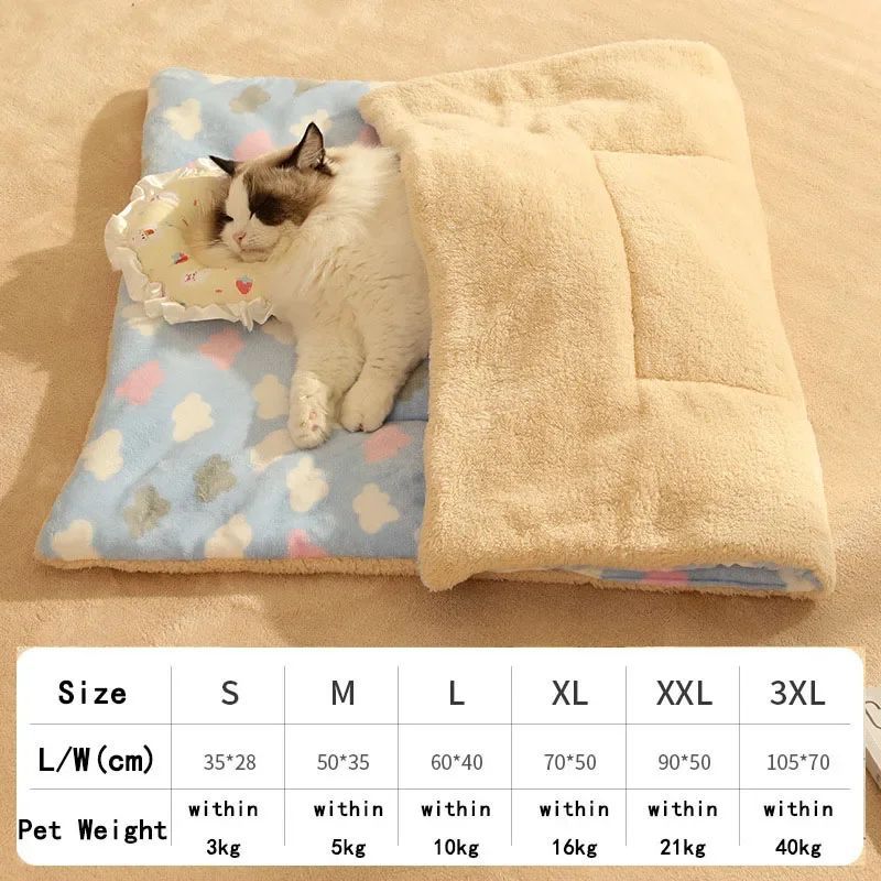 KFX-9275197 Soft Warm Pet Quilt Blanket for Dogs and Cats - Flannel and Lamb's Wool, Multi-Size Options Available