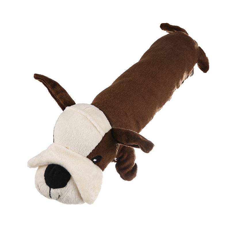 KFX-9276989 Plush Dog Sound Toy for Dental Care and Stress Relief - Available in Yellow, White, Brown
