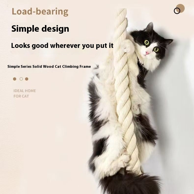 KFX-9279165 Wall-Mounted Cat Climbing Toy with Jute Rope Jumping Platforms
