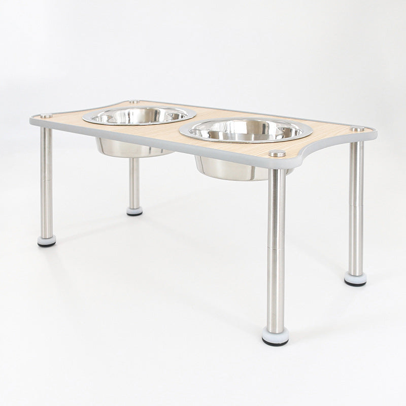 KFX-9280317 Adjustable Height Stainless Steel Dog Food Bowl Stand With Two Bowls
