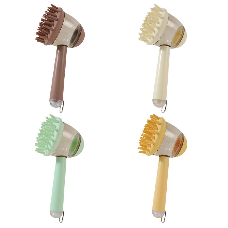 KFX-9281981 3-in-1 Bath Brush for Pets with Silicone Massage and De-fluffing Features