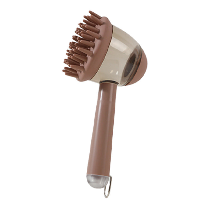 KFX-9281981 3-in-1 Bath Brush for Pets with Silicone Massage and De-fluffing Features