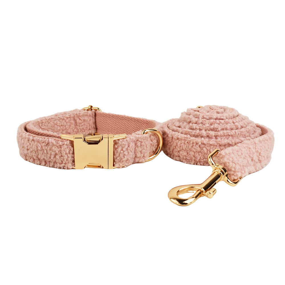 KFX-9283901 Three-Piece Dog Collar and Leash Set with Bow – Durable Cloth Design