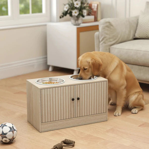KFX-9286077 Elevated Pet Feeding Station with Adjustable Height for Comfort