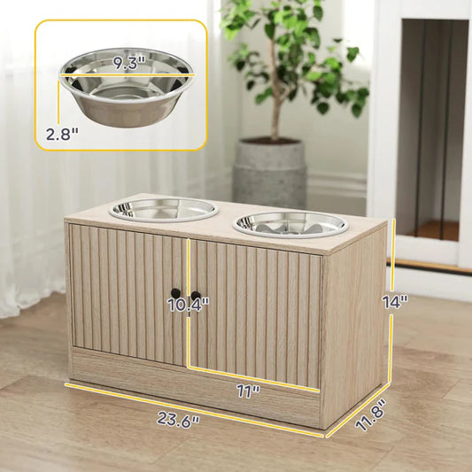 KFX-9286077 Elevated Pet Feeding Station with Adjustable Height for Comfort