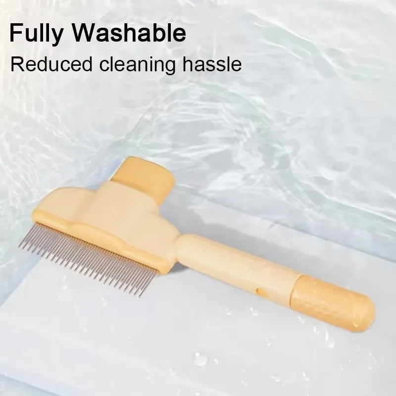 KFX-9287357 Pet Grooming Brush with One-Click Hair Removal for Gentle Cleaning and Anti-Mite Care for Dogs