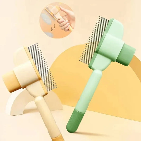 KFX-9287357 Pet Grooming Brush with One-Click Hair Removal for Gentle Cleaning and Anti-Mite Care for Dogs
