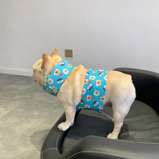 KFX-9288253 Cooling Scarf and Clothing Set for Dogs - Breathable Mesh, Canvas, Recyclable Ice Pack, Multiple Colors Available