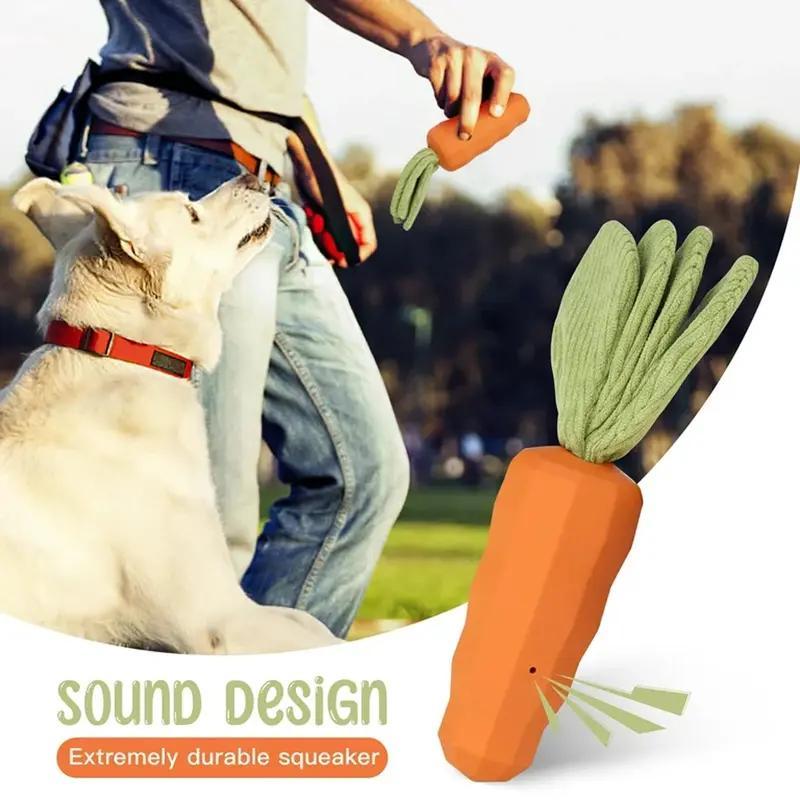 KFX-9288509 Durable Rubber Carrot Dog Toy for Interactive Chewing, Training, and Oral Health