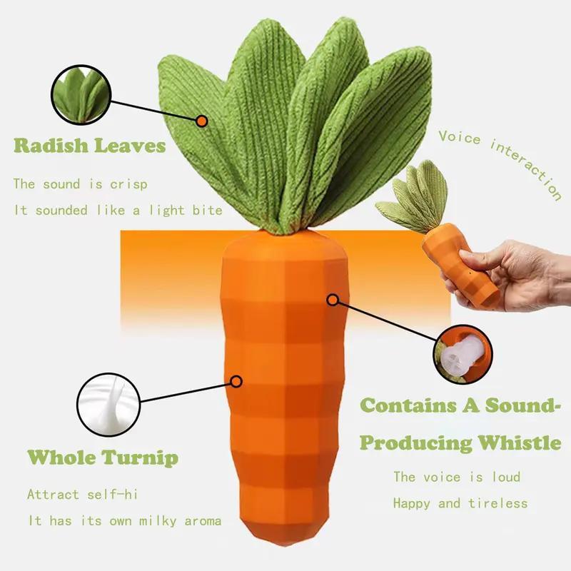 KFX-9288509 Durable Rubber Carrot Dog Toy for Interactive Chewing, Training, and Oral Health