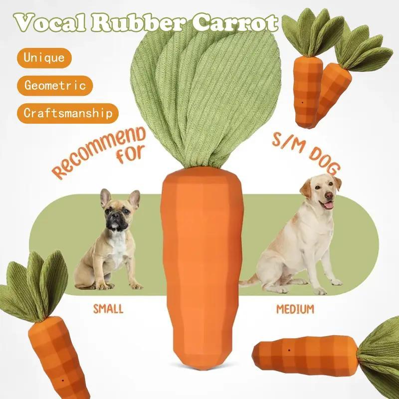 KFX-9288509 Durable Rubber Carrot Dog Toy for Interactive Chewing, Training, and Oral Health