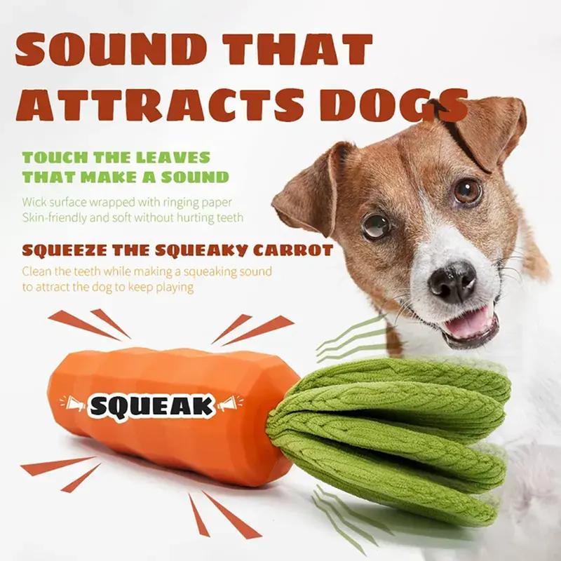 KFX-9288509 Durable Rubber Carrot Dog Toy for Interactive Chewing, Training, and Oral Health