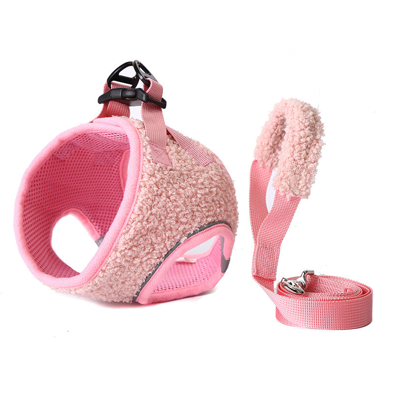 KFX-9289149 Adjustable Terylene Pet Chest Strap in Pink, Gray, and Blue-Black Colors
