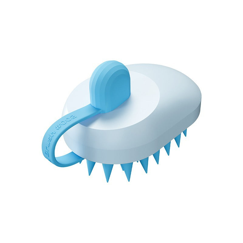 KFX-9291453 Creative Soft Gel Bath and Pet Shampoo Brush Massager - TPR/ABS, 6.4x11.4x7cm