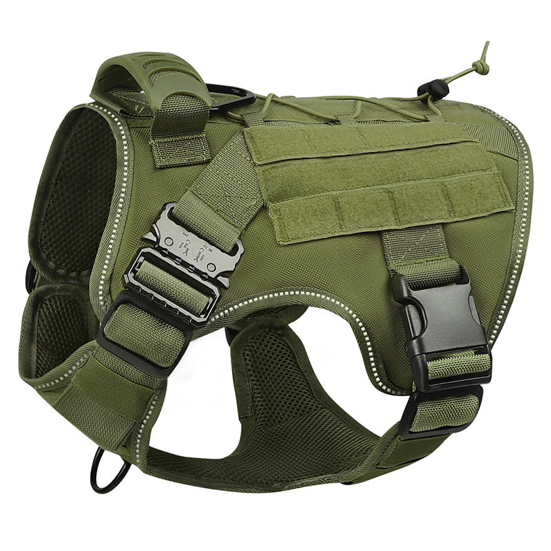 KFX-9295421 Adjustable Nylon Camouflage Dog Vest with Dual Hand Holding Rope