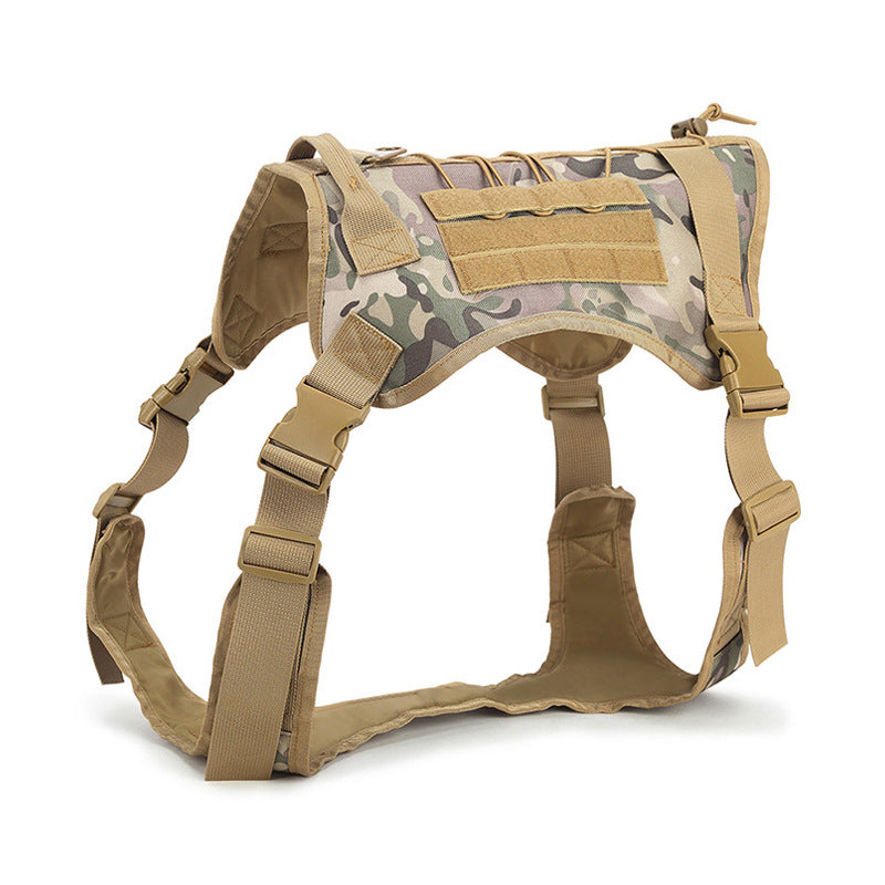 KFX-9295421 Adjustable Nylon Camouflage Dog Vest with Dual Hand Holding Rope