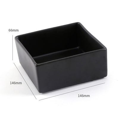 KFX-9295805 Square Ceramic Dog Food Bowl for Pets - Light Luxury Design