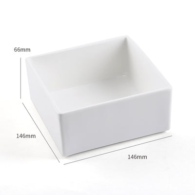 KFX-9295805 Square Ceramic Dog Food Bowl for Pets - Light Luxury Design