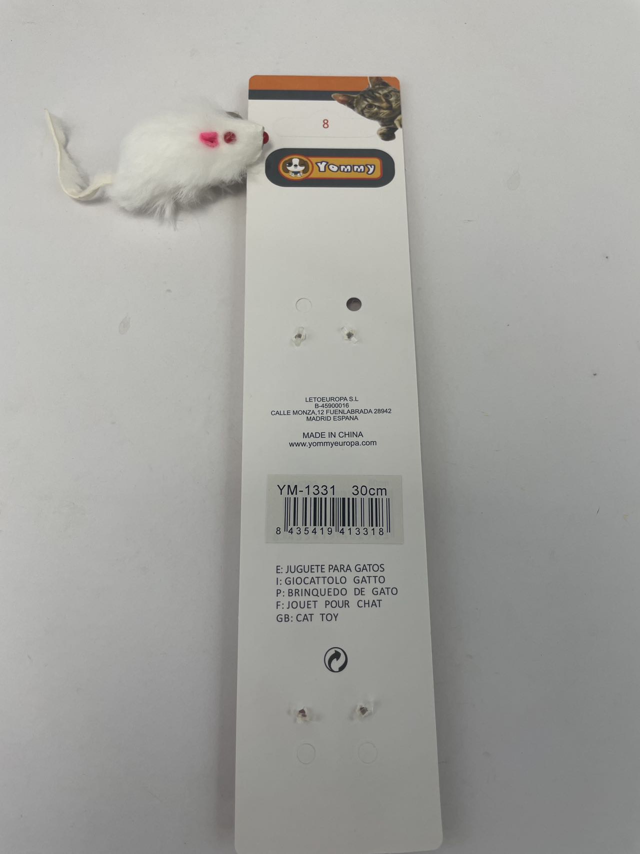 KFX-9296445 Rabbit Skin Cat Teaser Toy for Engaging Playtime