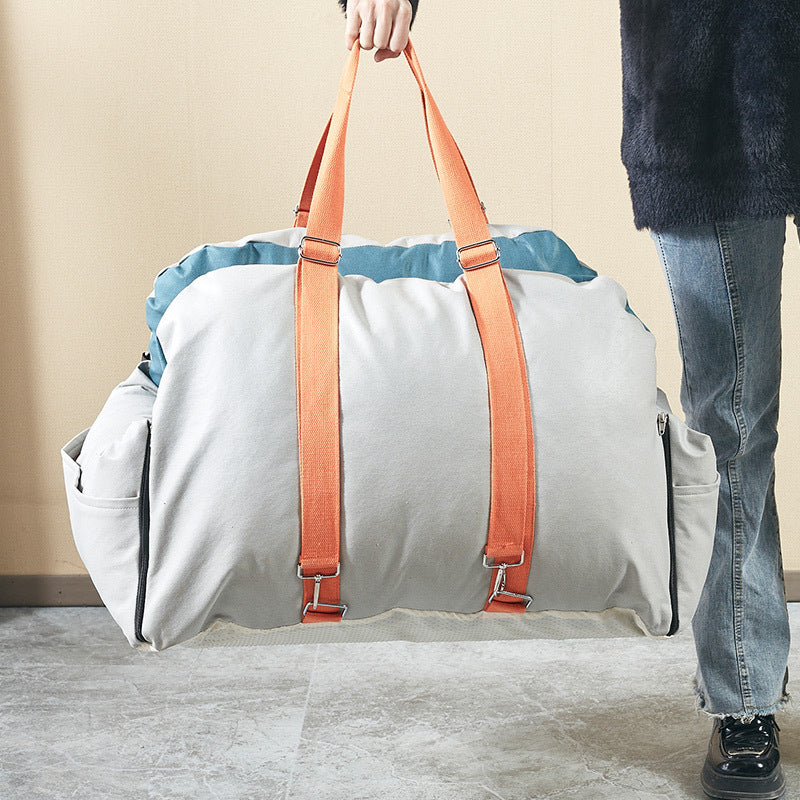 KFX-9297853 Waterproof Faux Leather Pet Handbag for Travel - Portable Dog Carrier with Safety Seat