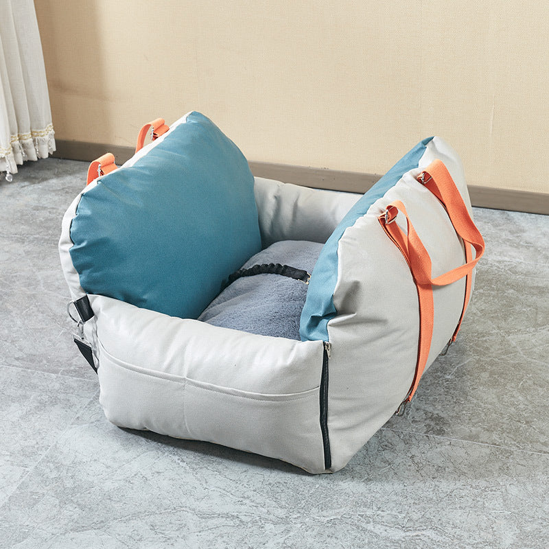KFX-9297853 Waterproof Faux Leather Pet Handbag for Travel - Portable Dog Carrier with Safety Seat