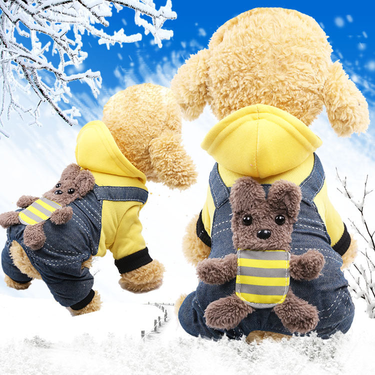 KFX-9300029 Cozy Cotton-Padded Four-Legged Winter Apparel for Dogs and Cats in Various Colorful Styles