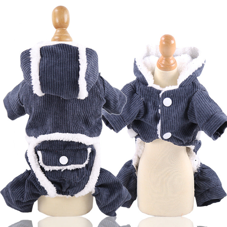 KFX-9300029 Cozy Cotton-Padded Four-Legged Winter Apparel for Dogs and Cats in Various Colorful Styles