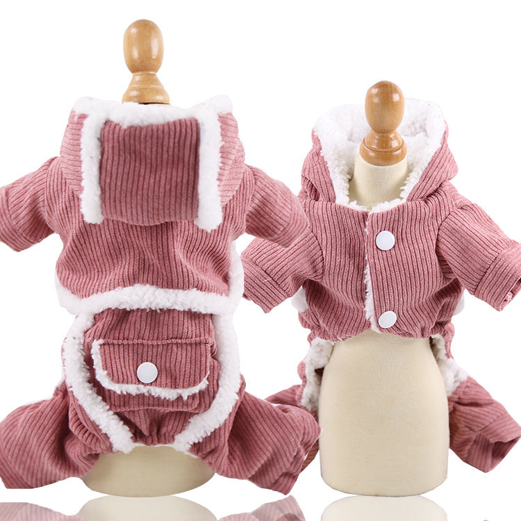 KFX-9300029 Cozy Cotton-Padded Four-Legged Winter Apparel for Dogs and Cats in Various Colorful Styles