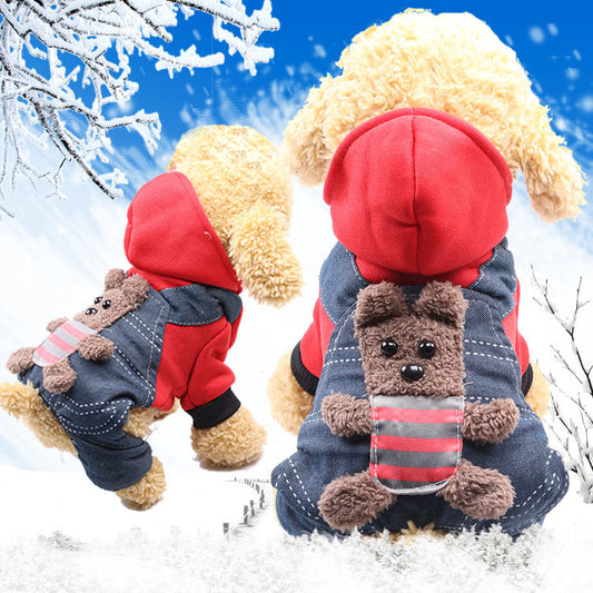 KFX-9300029 Cozy Cotton-Padded Four-Legged Winter Apparel for Dogs and Cats in Various Colorful Styles