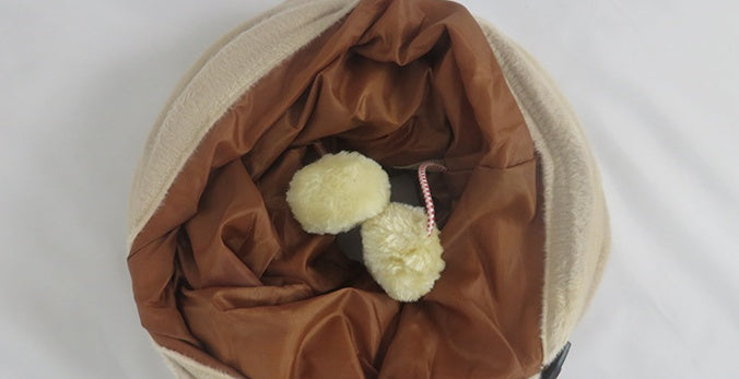 KFX-9300669 Collapsible Short Plush and Oxford Cloth Cat Tunnel, 25X120CM