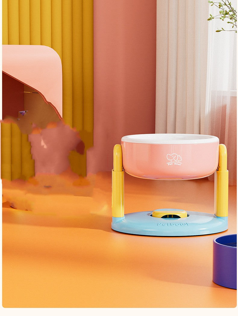 KFX-9305149 Adjustable Lifting Suction Cup Pet Bowl - Pink, Red & Blue Options