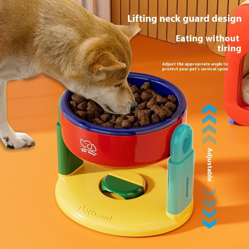 KFX-9305149 Adjustable Lifting Suction Cup Pet Bowl - Pink, Red & Blue Options