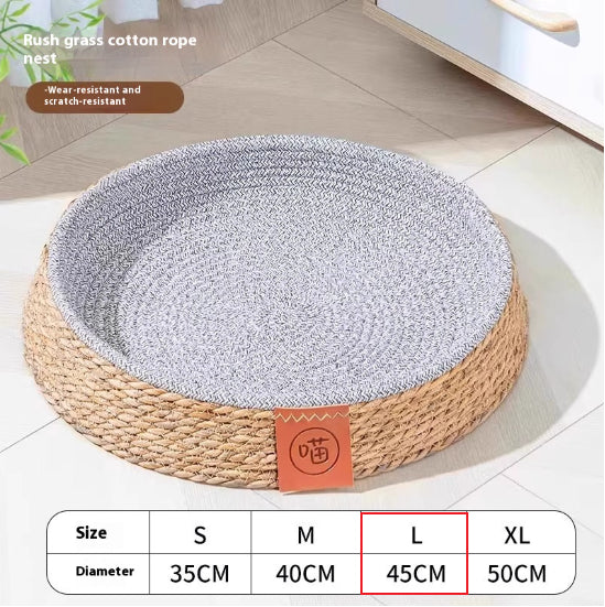 KFX-9305405 Comfortable Rattan Cat Nest Bed - Breathable & Cozy for Your Feline Friend