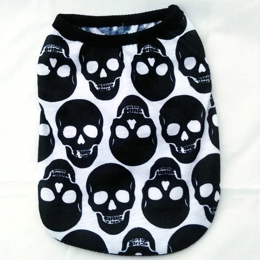 KFX-9306429 Colorful Skull and Ghost Head Pet Vests for Halloween, Multiple Styles and Sizes Available